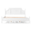 Lit plateforme traditionnel en bois Clyden avec tête de lit à panneaux sculptés, montants cannelés et moulures classiques pour une chambre à l'ambiance feutrée-135299860