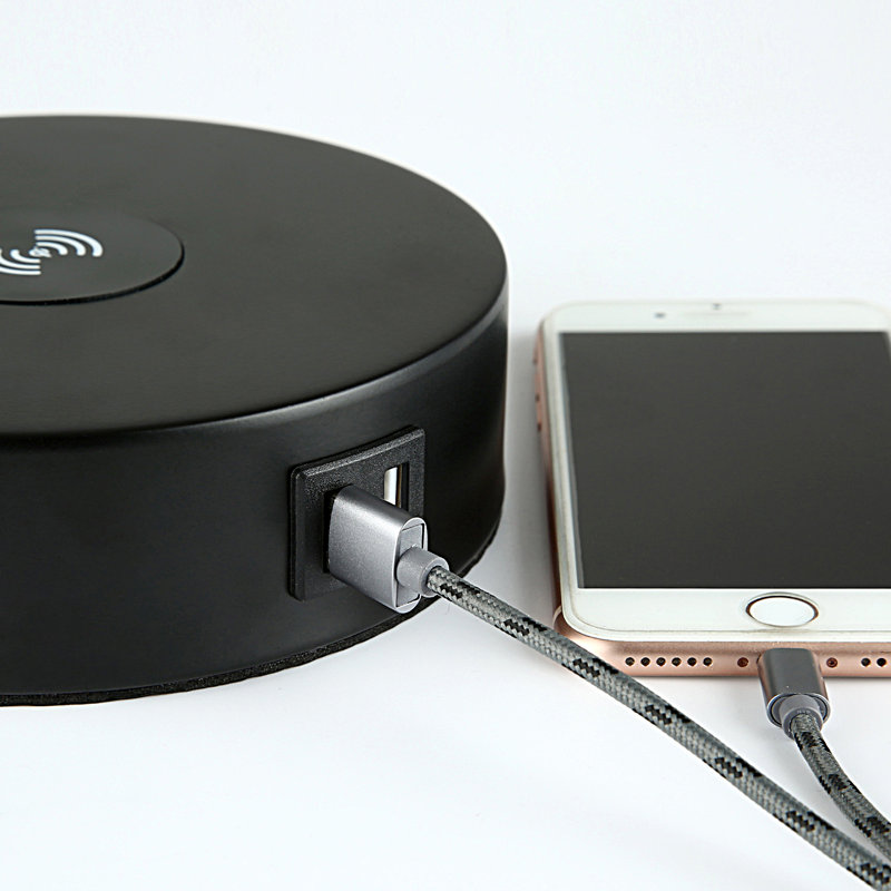 19inch Black Table Lamp with Wireless Charging pad