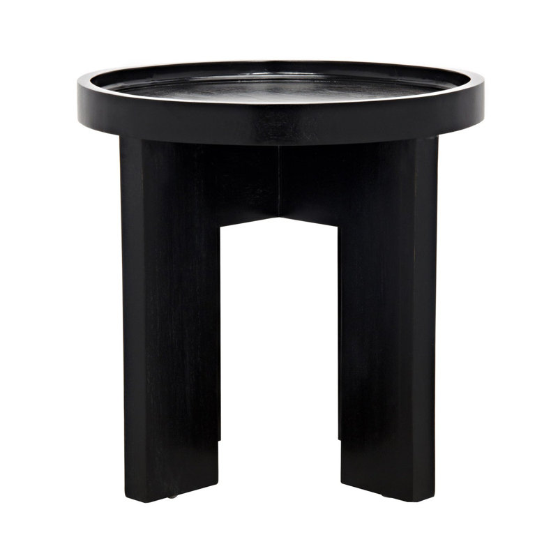 Gavin Hand-Rubbed Black Mahogany Round Side Table