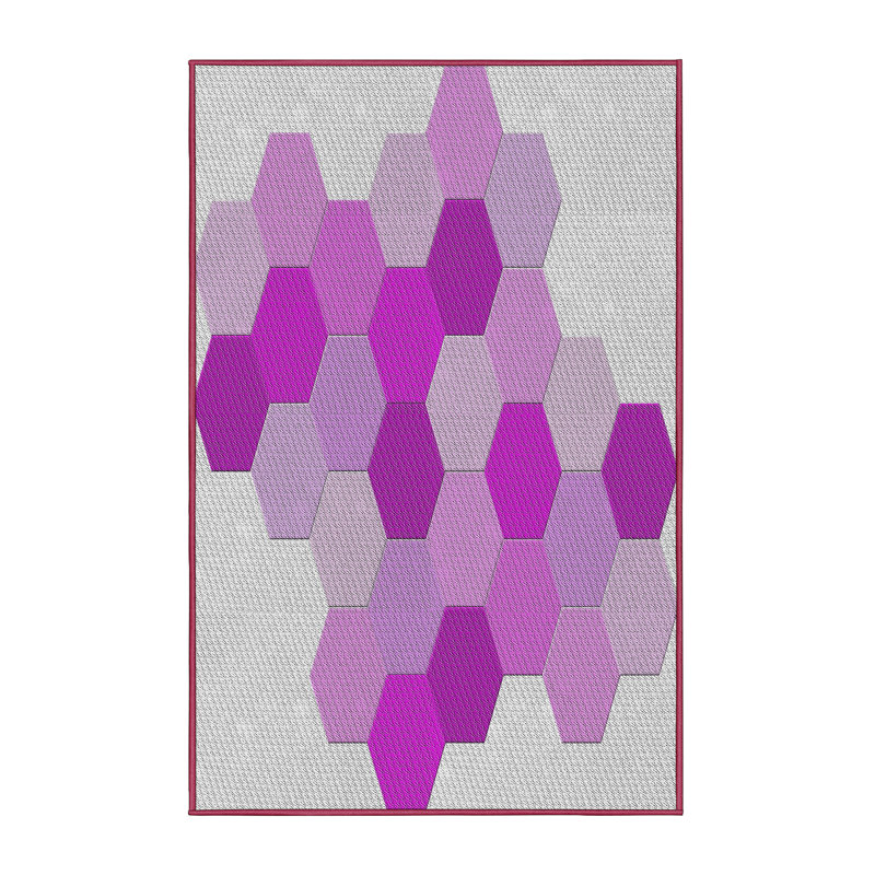 Tapis mauve à motif géométrique Kollman, Rectangle 8 pi x 10 pi