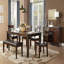 Mobilier de salle à manger rembourré en tissu à finition cerisier classique 1pc