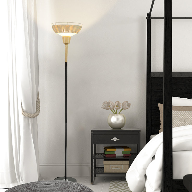 Risanna 175cm Black Torchiere Floor Lamp