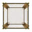 Table de bout moderne en verre trempé et métal doré l 19,9 po x P 19,9 po x H 21,9 po