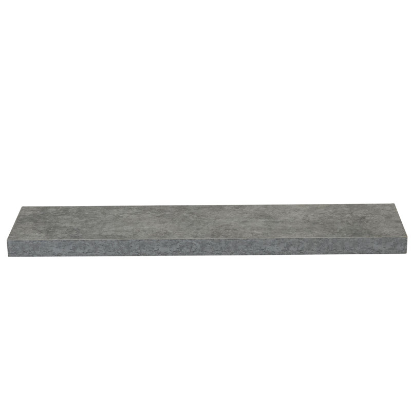Slate Grey Enginee Wood Iron Wall Shelf, Graystone
