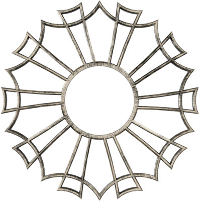 22 po DO x 7 3/4 po P x 3/4 po P médaillon de plafond en PVC de qualité architecturale Augustus, argent chaud antique