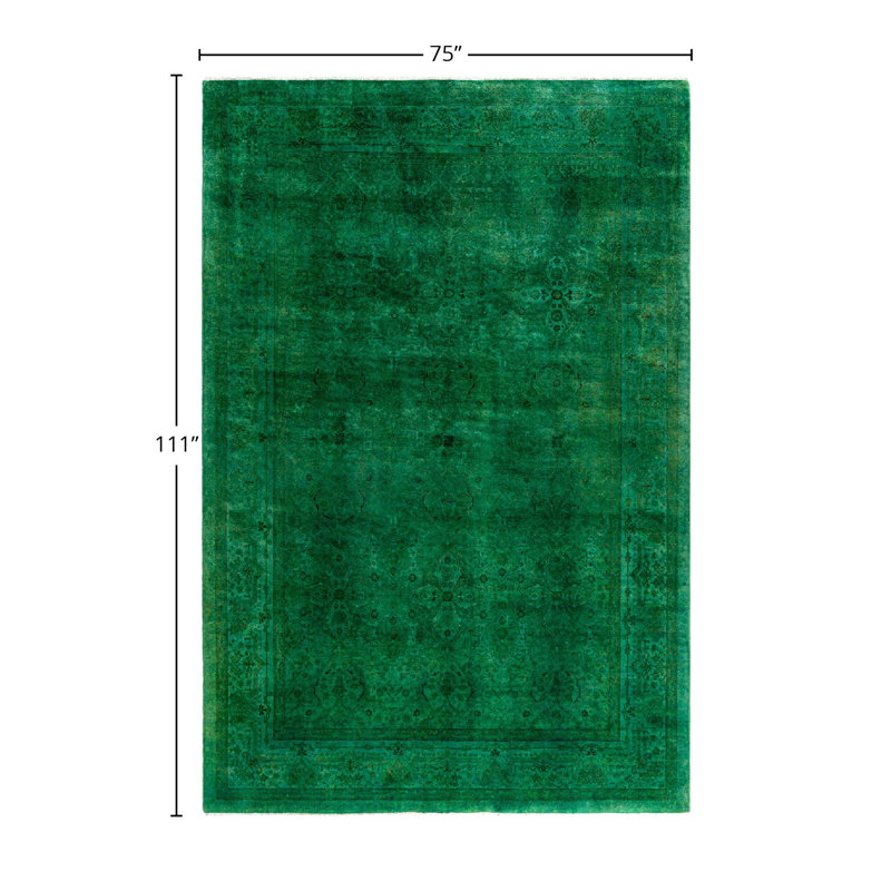 Overyed One-of-a-Kind Rectangle 6'3" X 9'3" Hand Knotted Area Rug