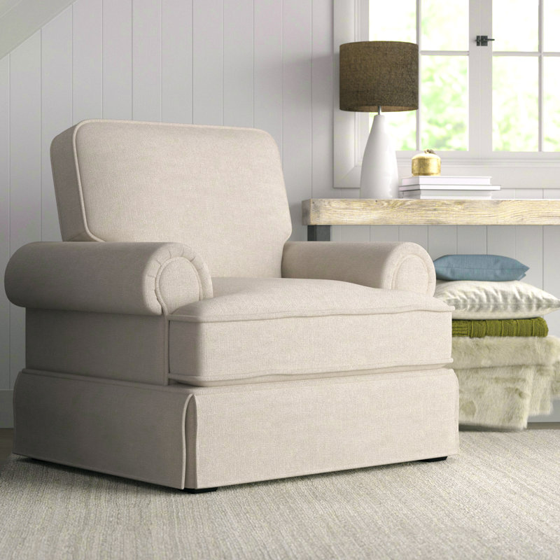 Fauteuil en polyester Fogg, Beige