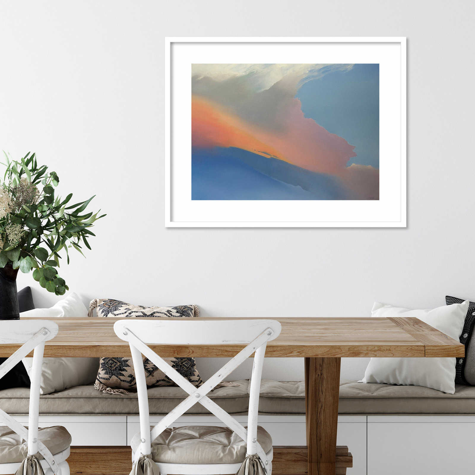 Gulfstream Clouds Print by Cap Pannell, White Framed Paper, 20.12" H x 25.12" W x 0.88" D