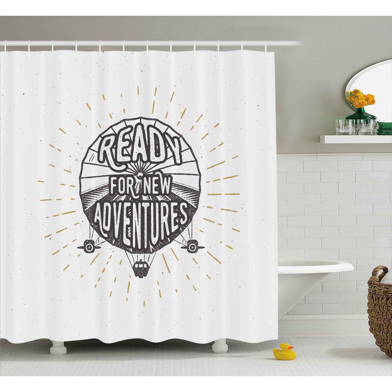 Rideau de douche simple citations à l’aventure, l 69 po x L 75 po