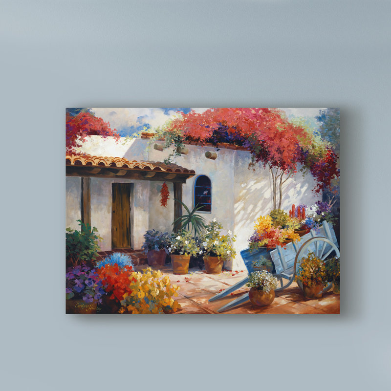 «Casa Paloma», reproduction de peinture acrylique sur toile tendue, H 14 po x l 19 po x P 2 po