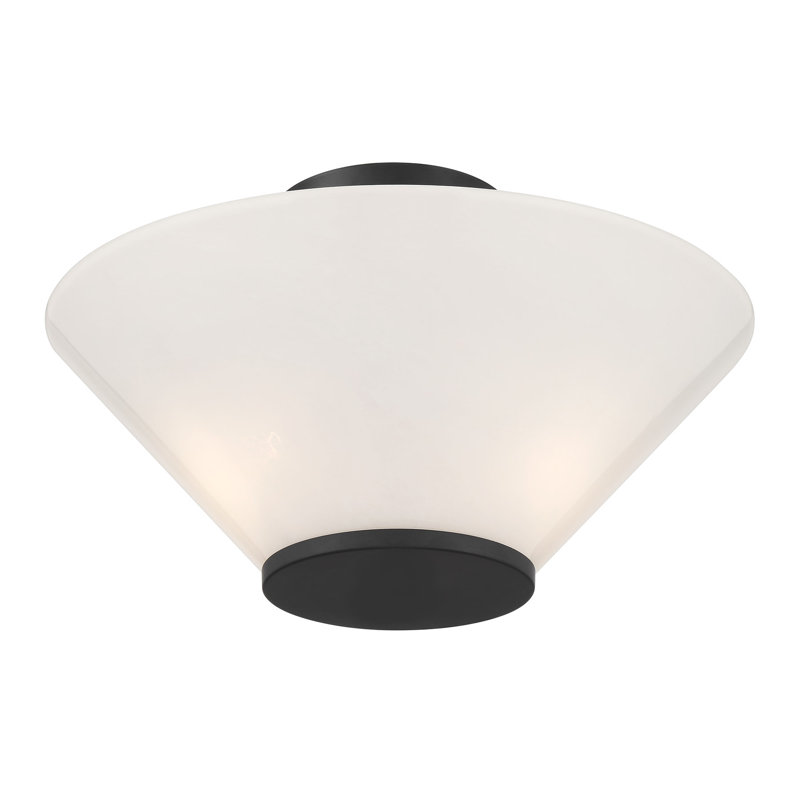 Hashimoto 3-Light Convertible Semi-Flush or Pendant in Matte Black, Matte Black
