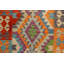 Tapis beige / bleu / orange à motif géométrique en laine tissé à plat de forme rectangulaire Elzada