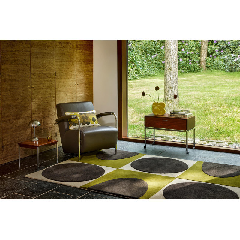 Hand Tufted Wool Geometric Area Rug, Rectangle 6'7" x 9'2"
