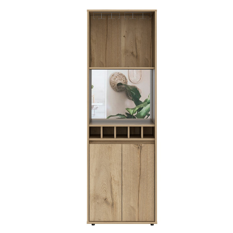 5-Bottle 2-Shelf Bar Cabinet