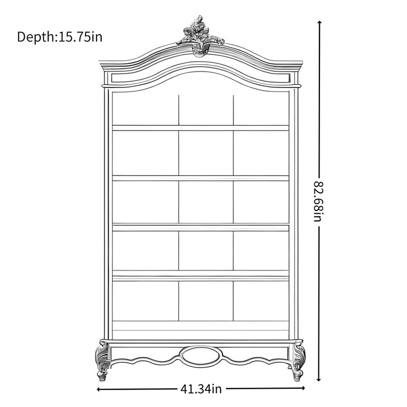French Light Luxury Solid Wood Display Cabinet