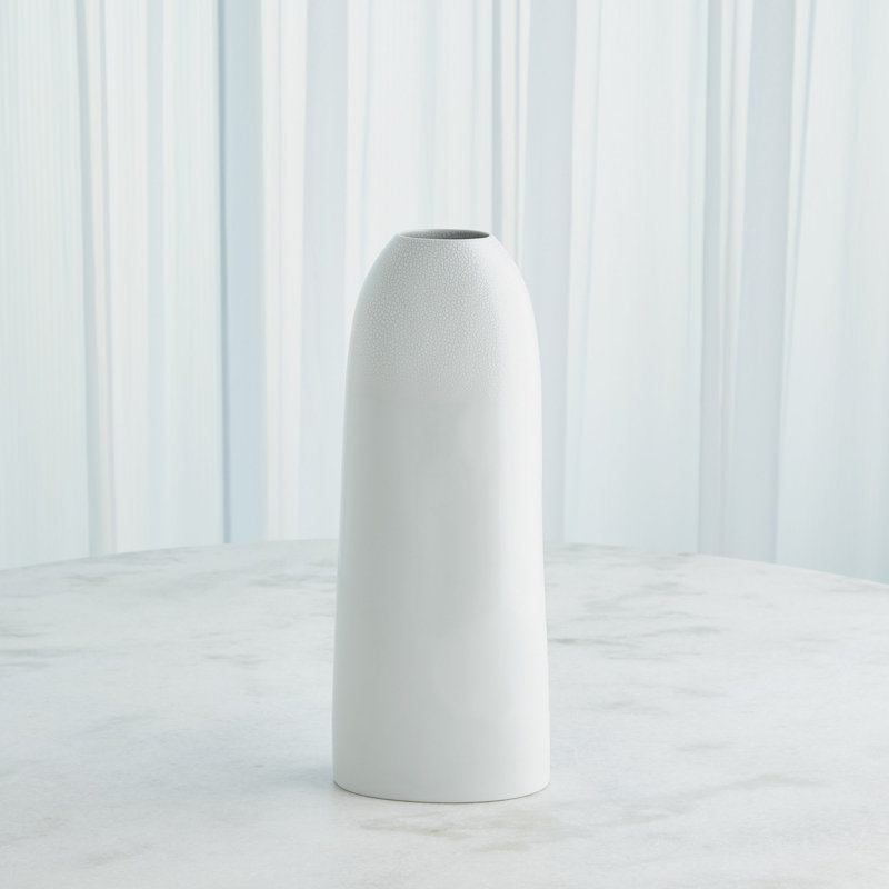 Terra Porcelain China Table Vase, 25.25" H x 10.25" W x 6.5" D, White