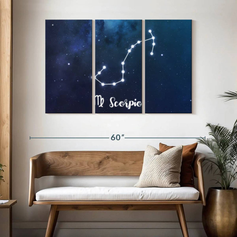 Adella Scorpio Zodiac Constellation, 32" H x 50" W
