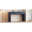 Console moderne avec 2 tiroirs de rangement, table d'entrée cannelée à silhouette arrondie pour le couloir du salon et du vestibule (bleu marine)-710149900