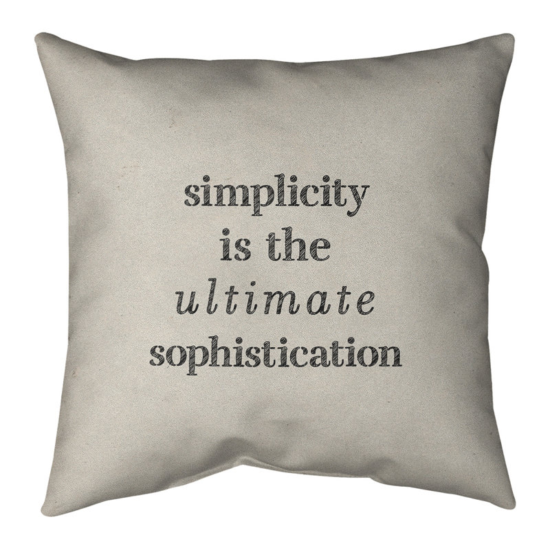 Coussin décoratif simple à la main, 26 po x 26 po, Blanc / Noir