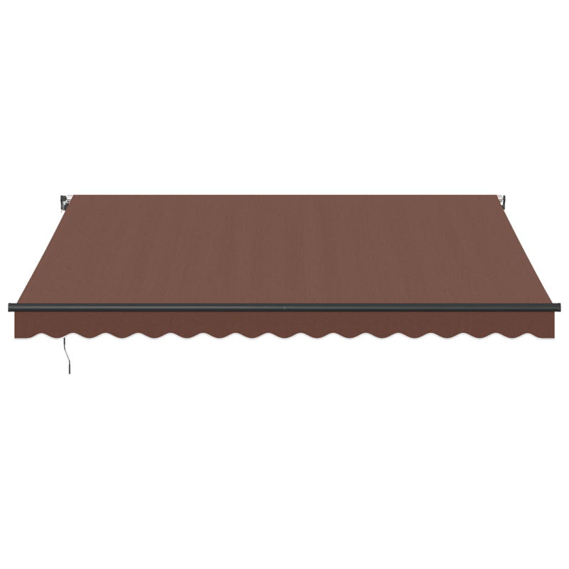 Dakota Fields Polyester Cover Retractable Patio Awning, Solid Colour, 400 x 350cm, Brown/Black