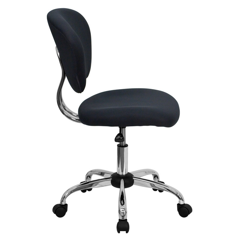 Ergonomic Mid-Back Mesh Swivel Task Chair in Gray with Chrome Base