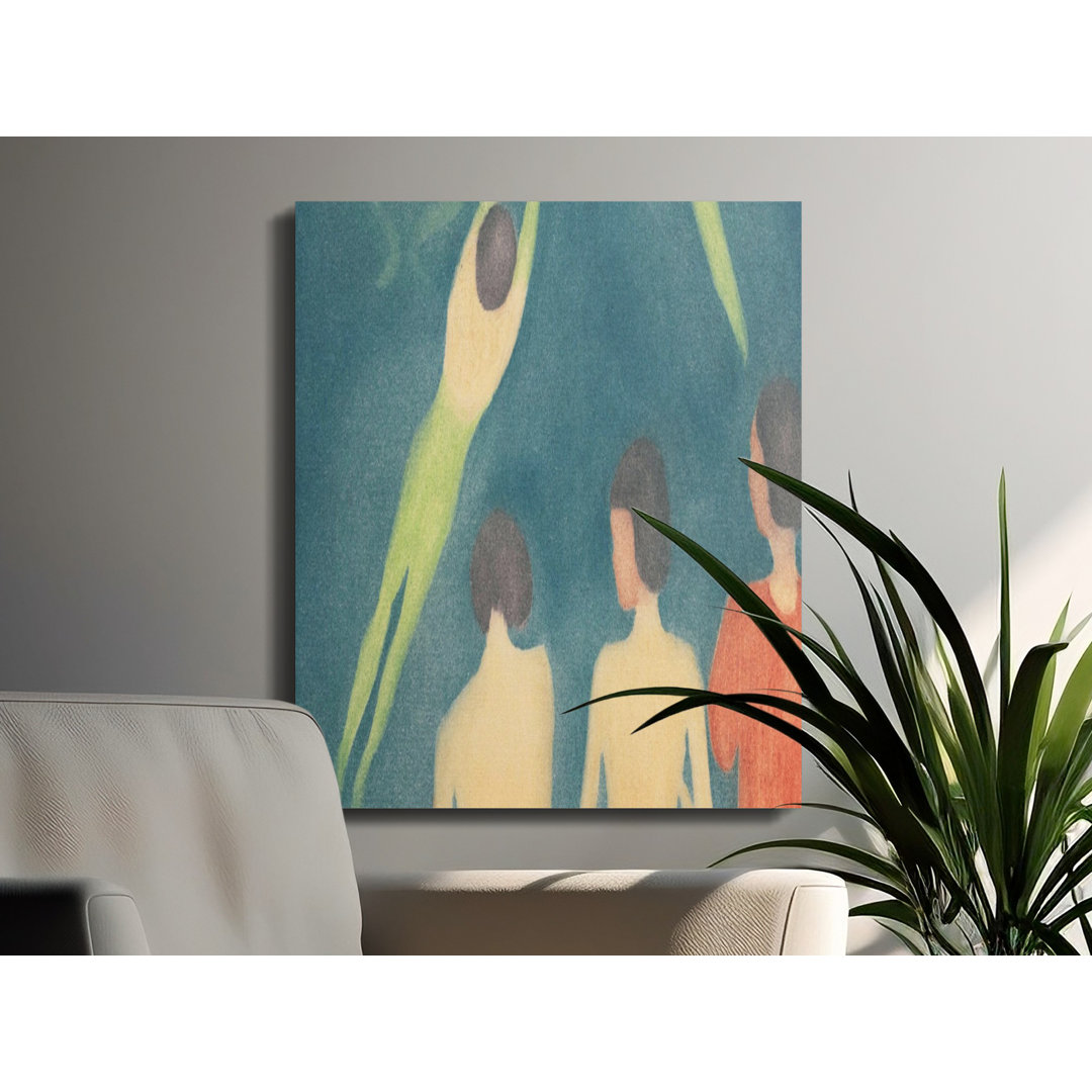 Serene Swimmers Abstract Canvas Print