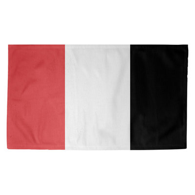 Tapis rouge/noir rayé