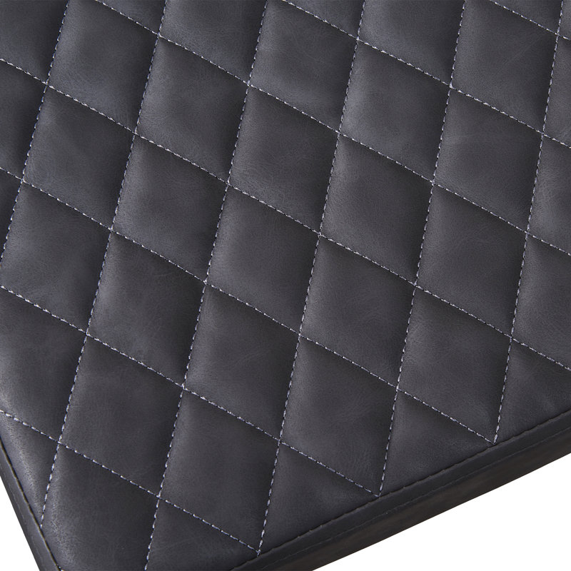 Upholstered Faux Leather 70cm Stool, Grey