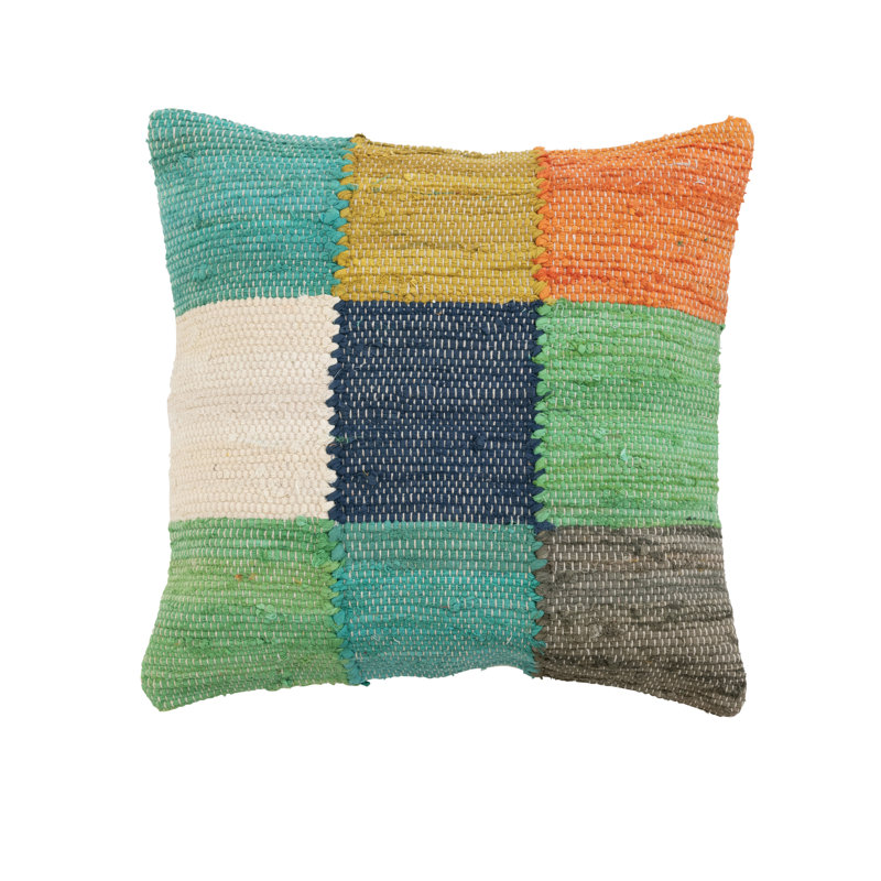 Floral Cotton Blend Throw Pillow