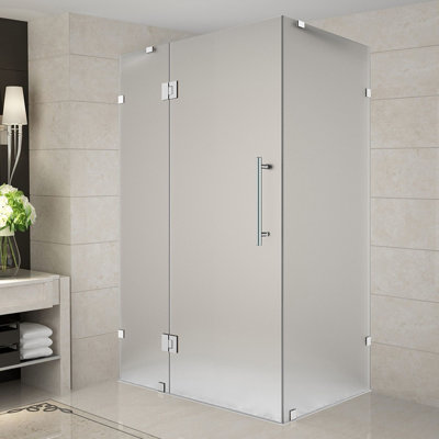 Cabine de douche sans cadre en verre givré l 40 po x P 32 po x H 72 po Avalux