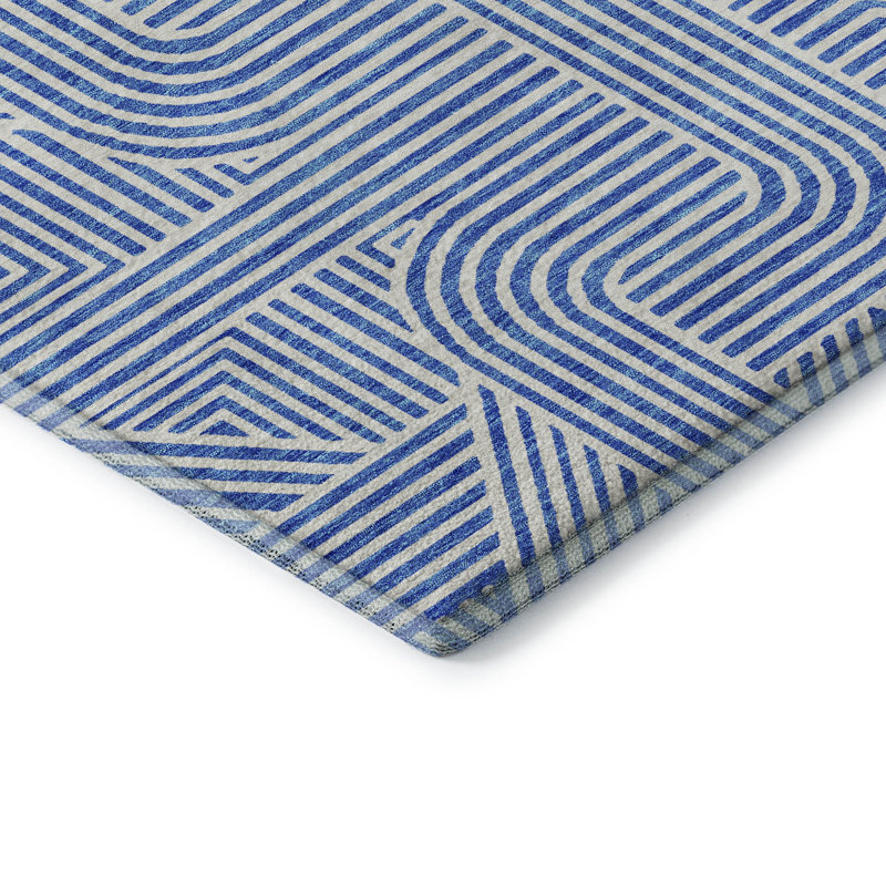 Premium Machine Washable Prisco Blue Rug, Rectangle 10' x 14'
