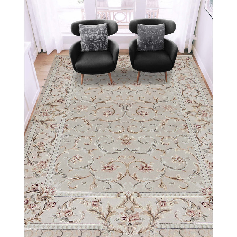 Hand-Knotted High-Quality Beige Area Rug