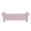 Banc de lit en velours rose