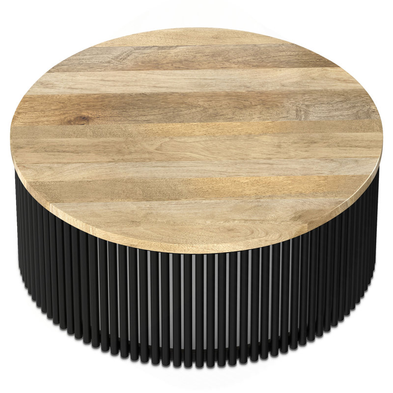 Table basse en bois de manguier massif de 35 po de largeur Demy