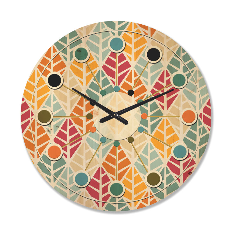 Horloge murale en bois Diamond Retro X - Mid-Century, Grand