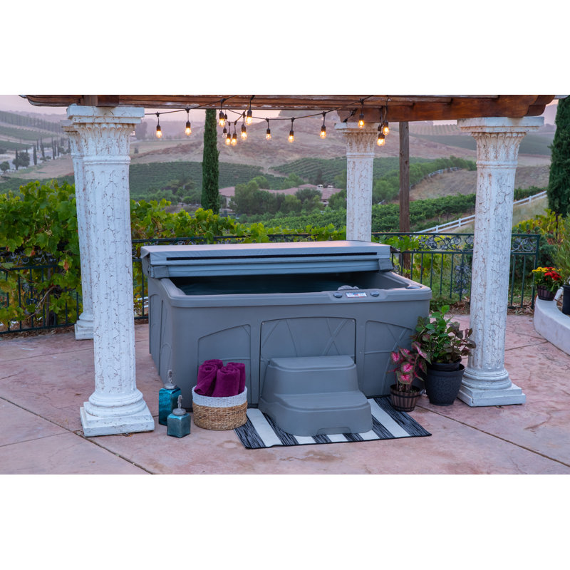 Lifesmart LS350DX 110 Volt 5-Person 28-Jet Rectangle Plug and Play Hot Tub, Taupe