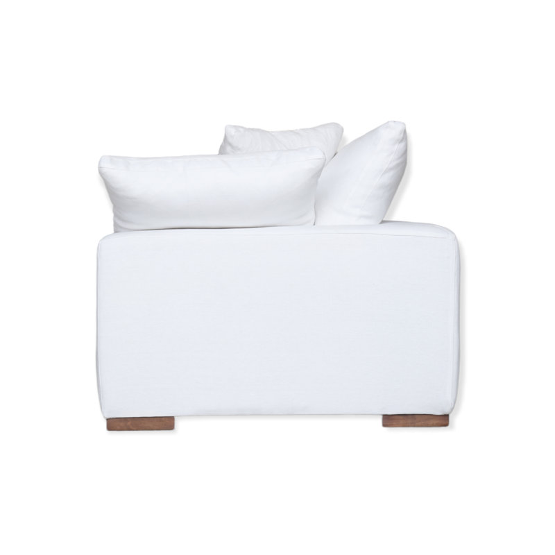 Canapé à accoudoirs carrés 86 po avec coussins réversibles, 72", Velours perle, Naturel