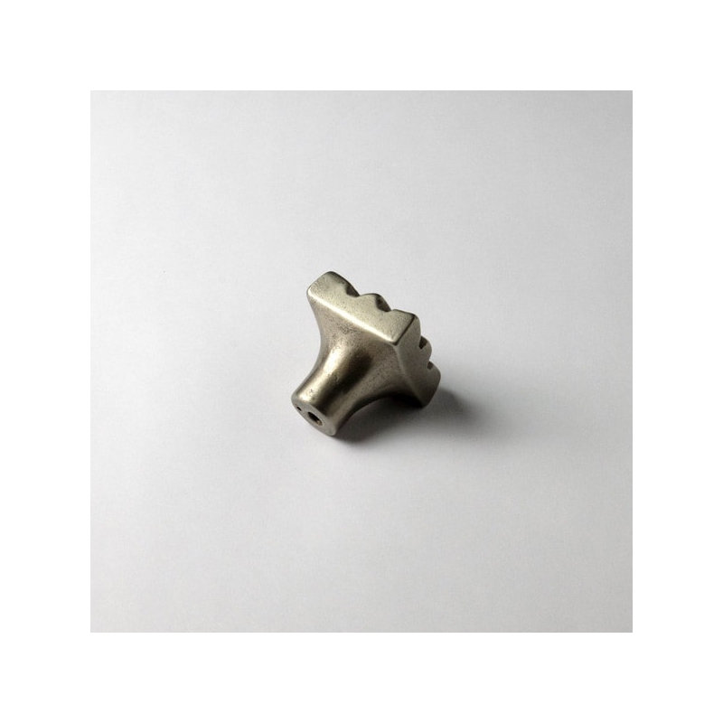 Lotus Bronze Square Knob, White Bronze