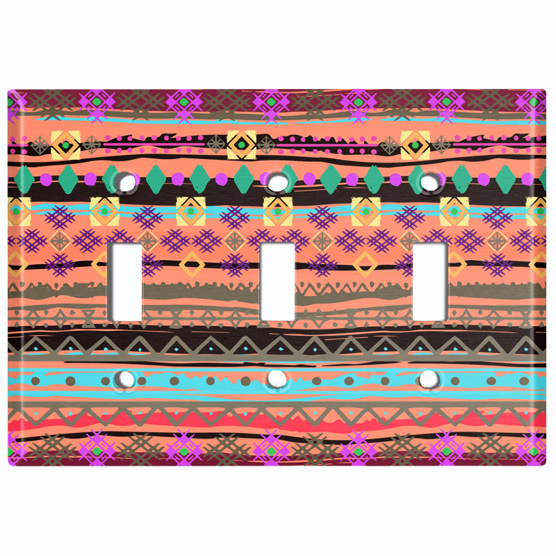 Patterned 3 - Gang Toggle Light Switch Standard Wall Plate