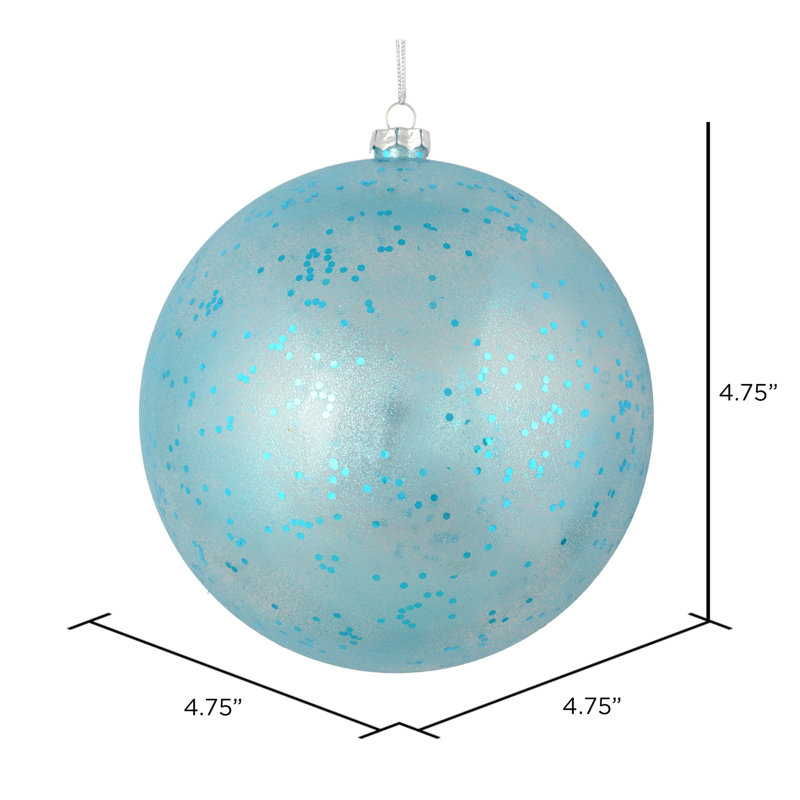Boule scintillante transparente, Bourgogne, H 4,75 po x l 4,75 po x P 4,75 po