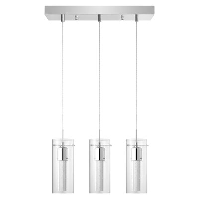 Hughesville Light chrome Bubble crystal glass  3 LED  pendant light dimmable