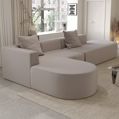 Canapé modulaire en L à canapé modulaire, canapé en velours côtelé avec assise profonde et canapé Cloud
