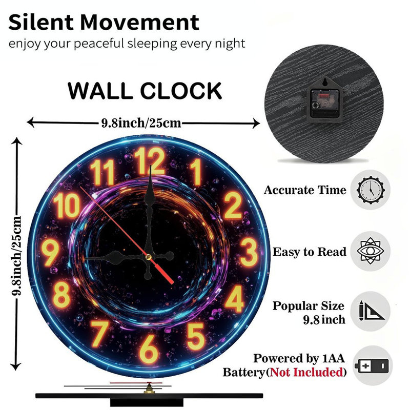 Horloge de style néon