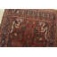 Tapis rouge rétro en laine noué à la main 4 pi 1 po x 10 pi 4 po Tribal Vintage