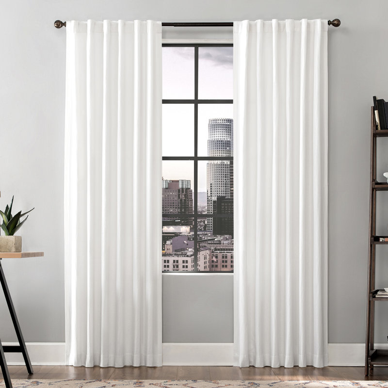 Panneau de rideau semi-diaphane Scott, L 50 po x L 84 po, Blanc