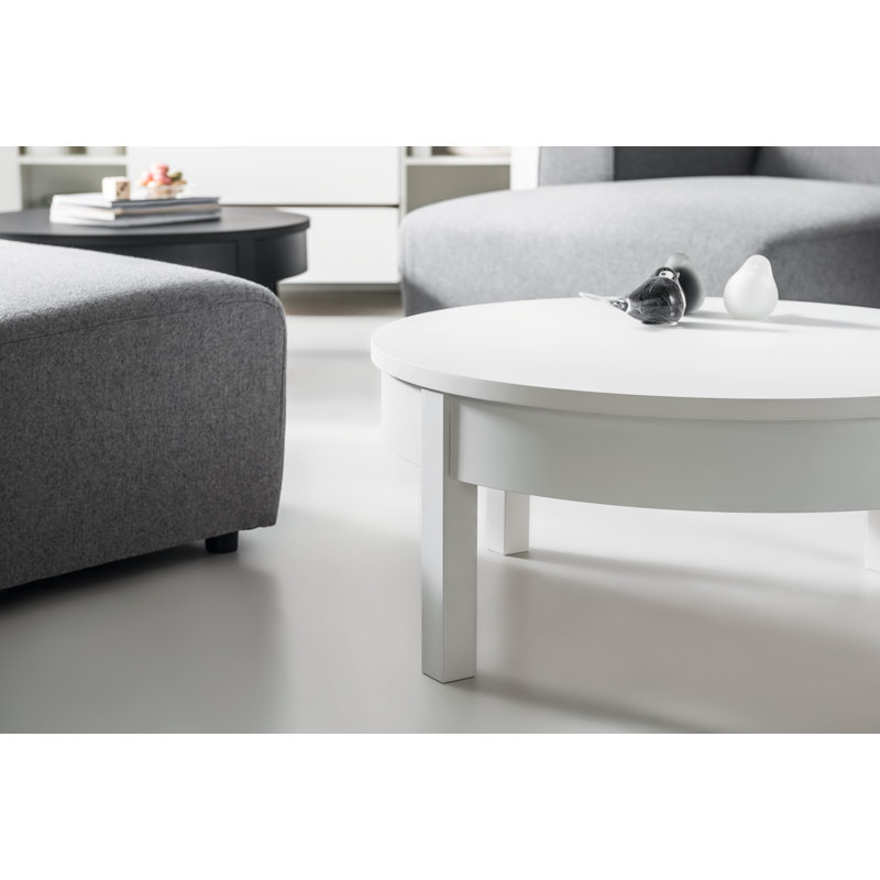 Shinde Wheel Coffee Table with Storage, White