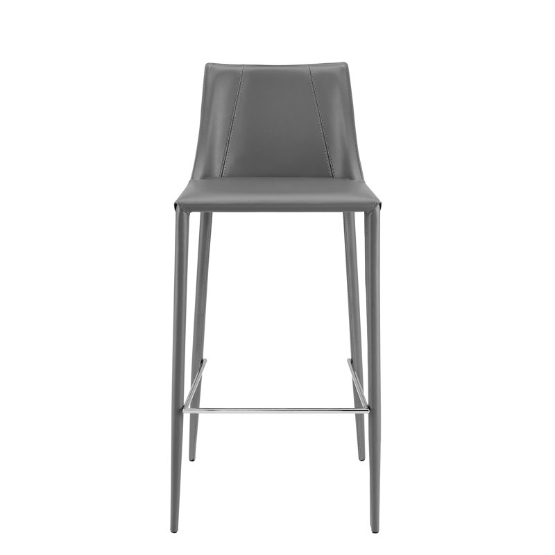 Tabouret de bar Carramar, Similicuir gris, Tabouret de bar (siège d'une hauteur de 30 po)