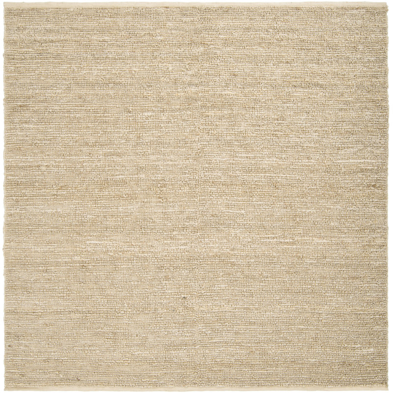 Tapis ivoire tissé à la main Khaja, Carré 10 pi