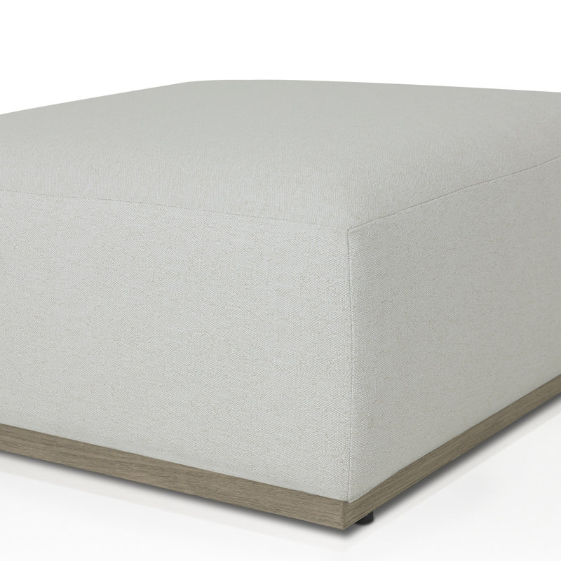 Lenox Modular Ottoman, White Polypropylene/Olefin, Light Brown