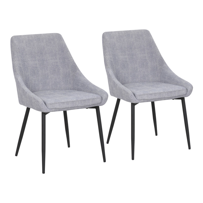 17.75'' H Corduroy Upholstered Side Chair, Corduroy Gray